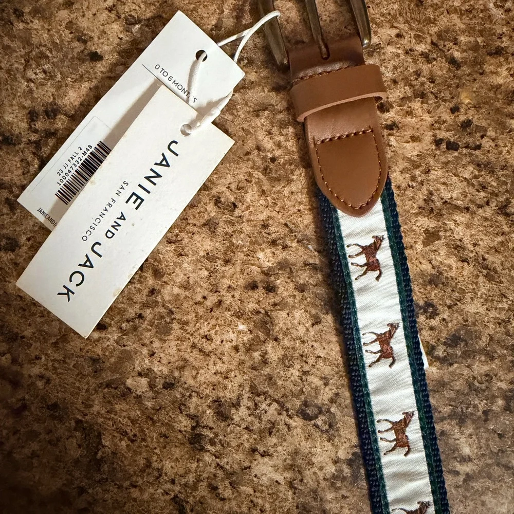 Janie and Jack Brown and Blue Baby Belt